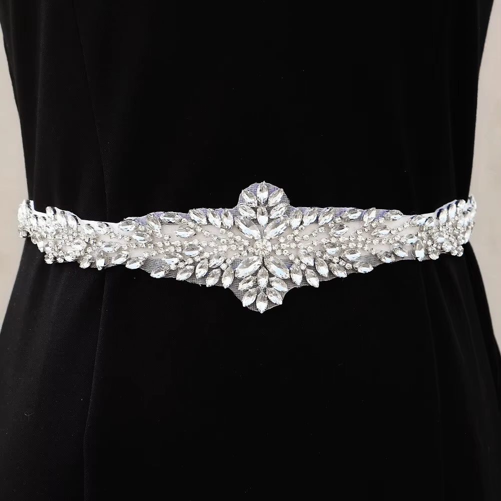 Handmade Rhinestone Bridal Belt Wedding Dress 