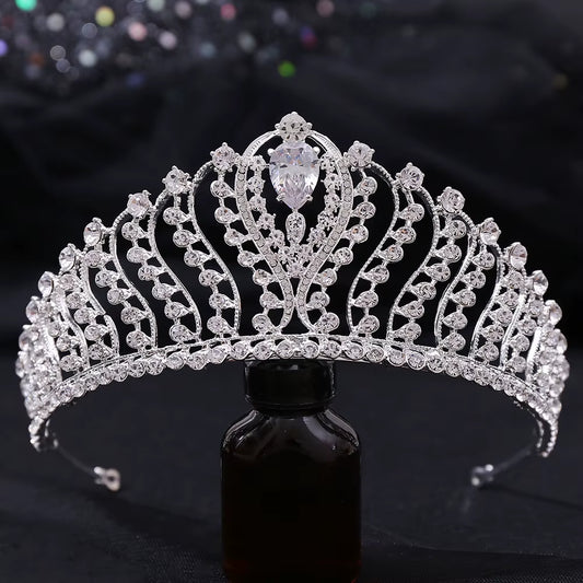 Headpiece Rhinestone Crown with Pearl Classic Crystal Princess Wedding Crowns Bridal Tiaras for Party Hair Accessories