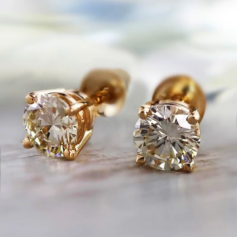 Micro-Set round Heart Shape Diamond Zirconia Earrings Female Hip-Hop Style Stud Earrings Geometric Jewelry