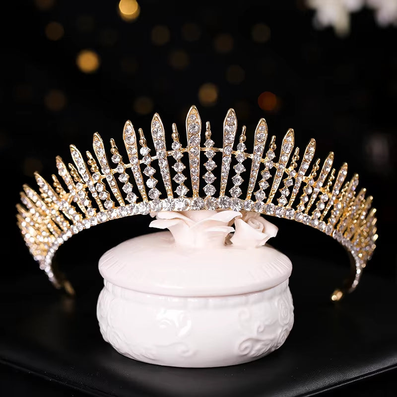 Princess Dinner Dress Curling Hair Wedding Bridal Pageant Rhinestone Crystal Tiaras Crown Molding Headpieces for Queens