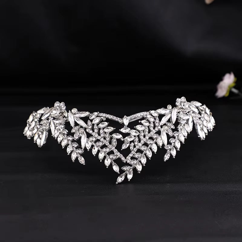 Wedding Accessories Bride Alloy Rhinestone Crystal Crown Tiaras Ladies Hair Jewelry