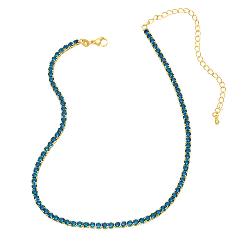 Colored Zircon Tennis Necklace - Hip-Hop Style Ins-Inspired Diamond Chain