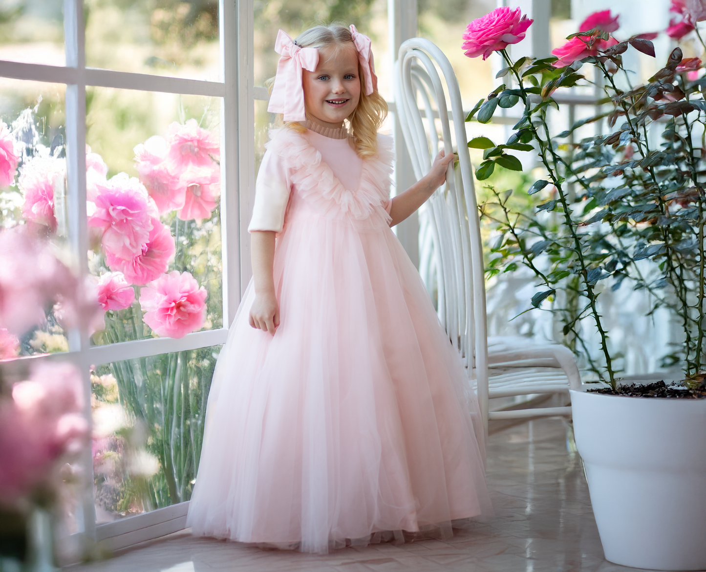 Pink Ruffle Gown