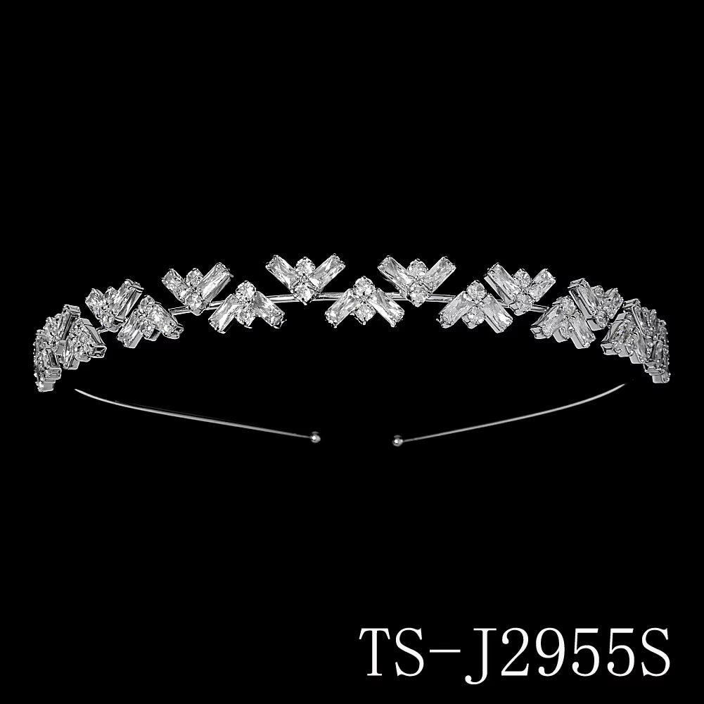 2021 Fashion Simple Women Alloy Hair Band Bridal Hair Accessories with Crystal Metal Headbands for Girls