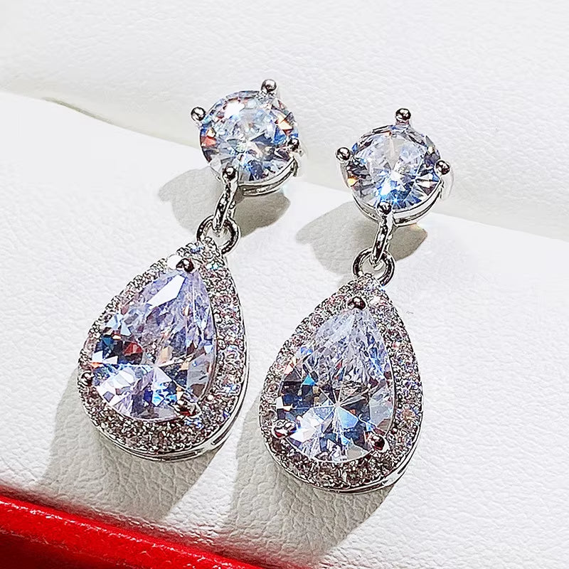 Hot Selling Fashion Zirconia Earrings Female Simple Jewelry Accessories