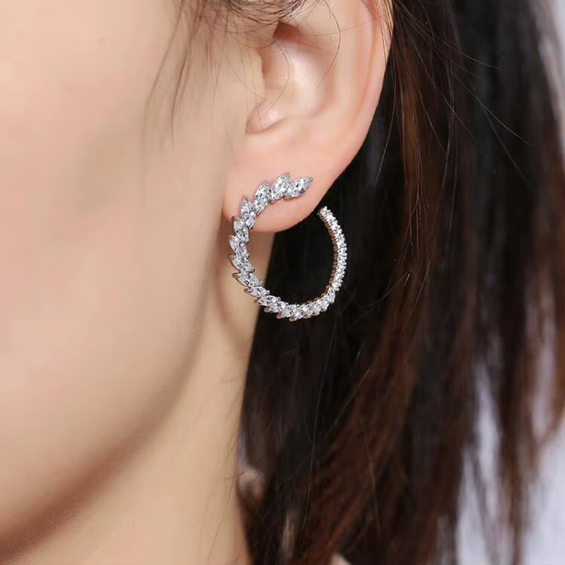 Fashion Korean Version of the Zircon Earrings Simple Personality Bridal Earrings