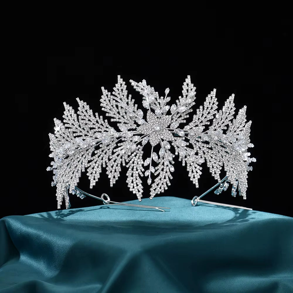 Shiny Bridal Wedding Rhinestone Women Hair Jewelry Zircon Tiara Bridal Crown Hair Accessories