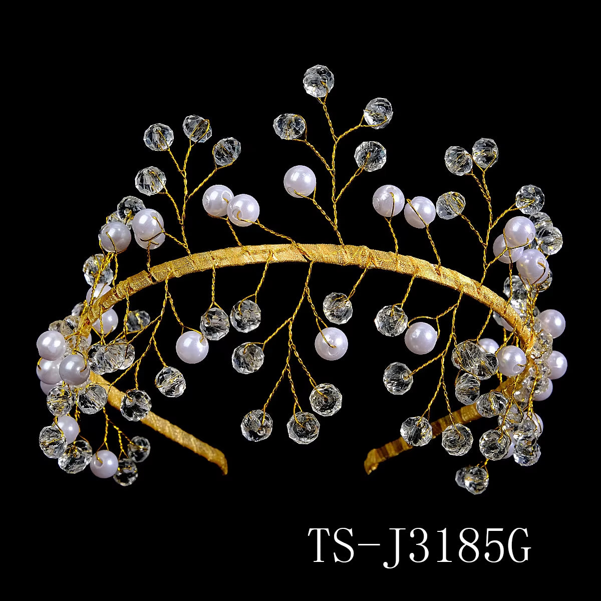 Wholesale Handmade Bead Pearl Girls Hairband Crystal Hairhoop Wedding Bridal Hair Headpieces Fine Jewelry