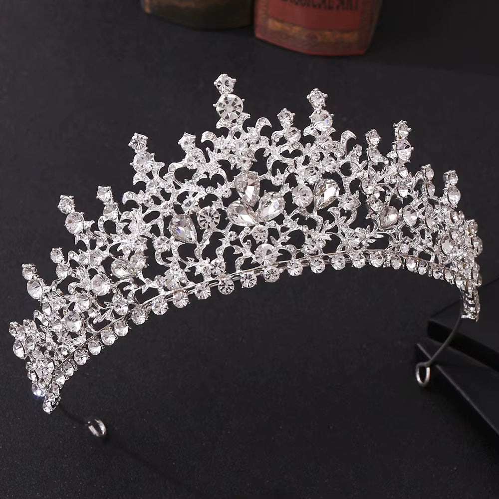 Bridal Headdress Baroque Rhinestone Crown Wedding Adult Birthday Princess Crown Hair Accessories