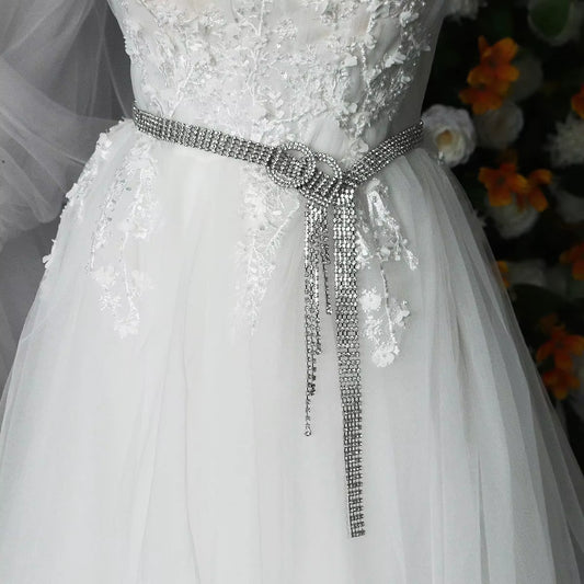 Rhinestone Bridal Belt Waist Chain for Bride Wedding Dress 