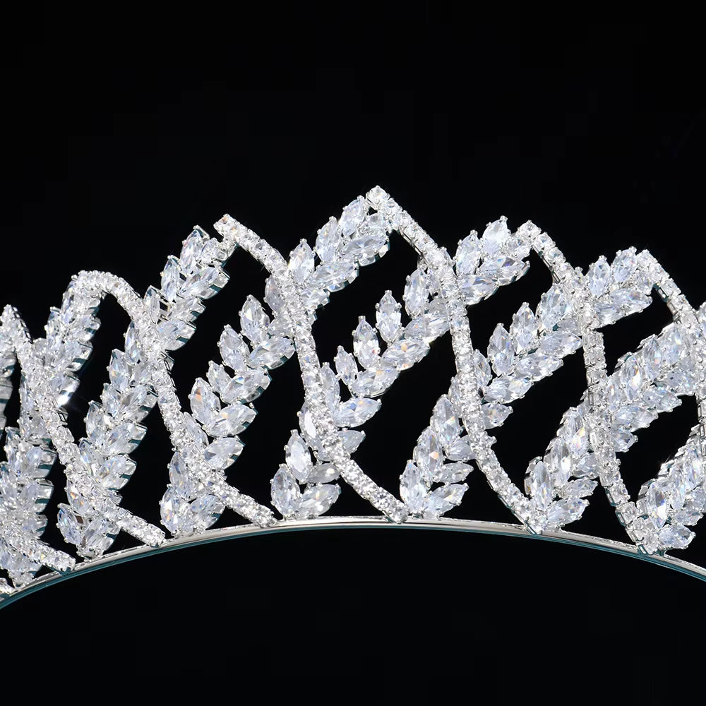 Shiny Bridal Wedding Rhinestone Women Hair Jewelry Zircon Tiara Bridal Crown Hair Accessories