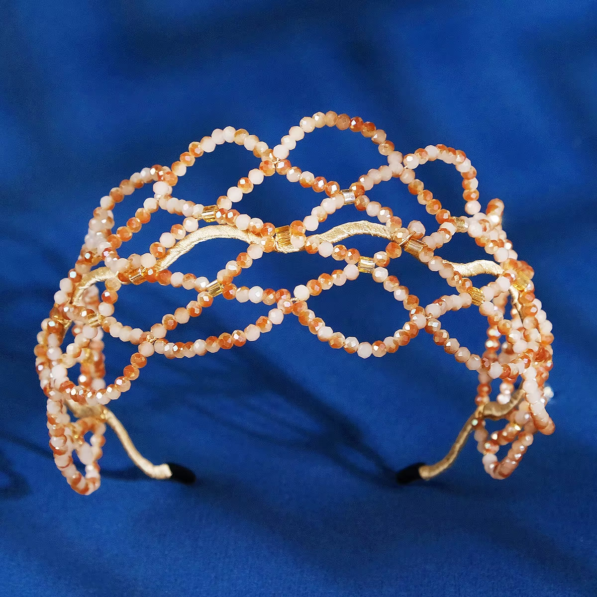 Middle East Arabic Muslim Gold Bead Headband Fashion Girls Headpieces Hair Accessories Wholesale Mesh Headwear