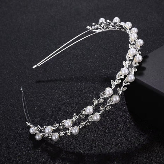 Girls Pearl Hairband Beauty Queen Crowns Women Hair Accessories