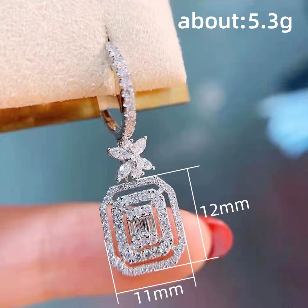 Designer Women'S Long Earrings Full of Diamond Micro-Inlaid Zircon Super Fairy Bow Earrings Girl