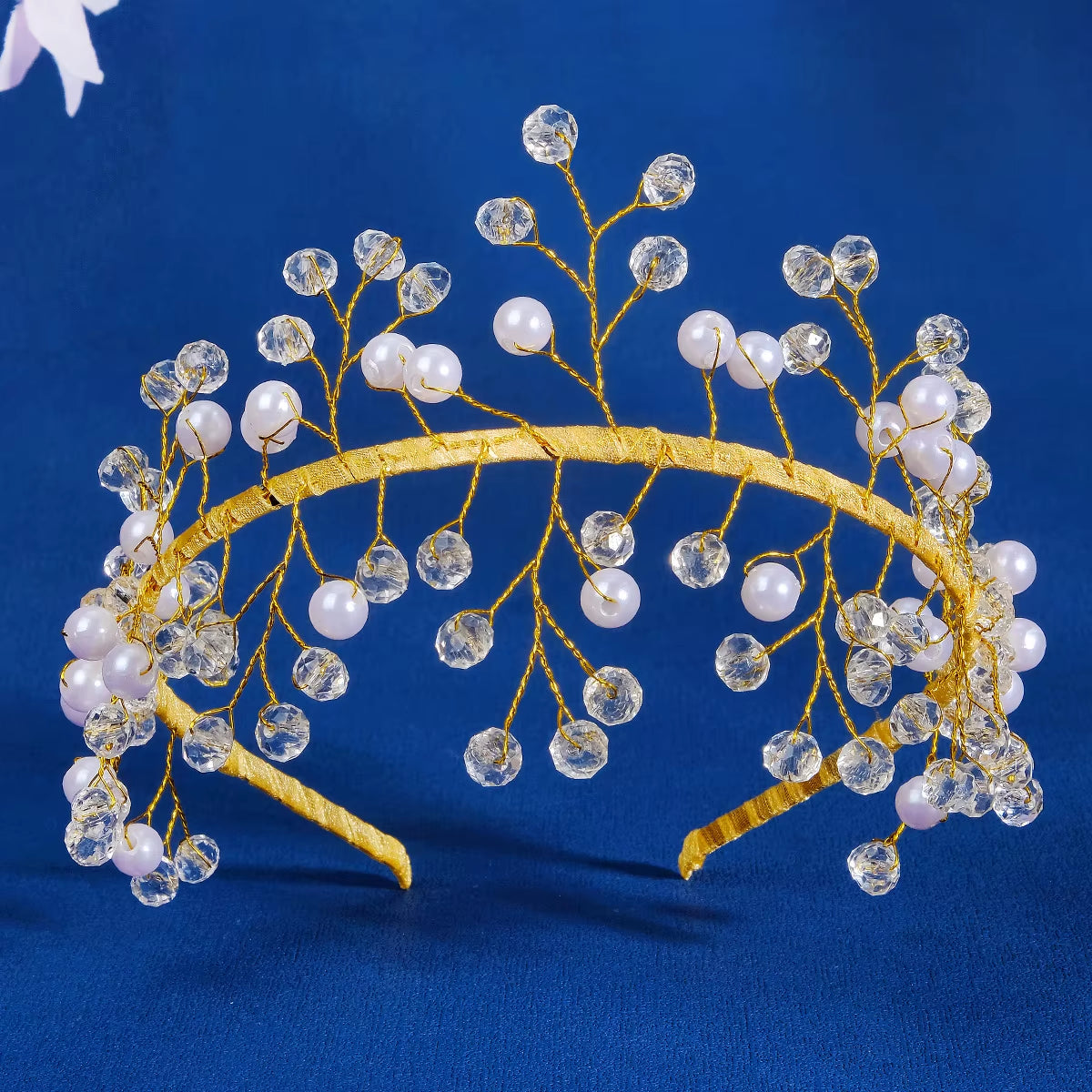 Wholesale Handmade Bead Pearl Girls Hairband Crystal Hairhoop Wedding Bridal Hair Headpieces Fine Jewelry