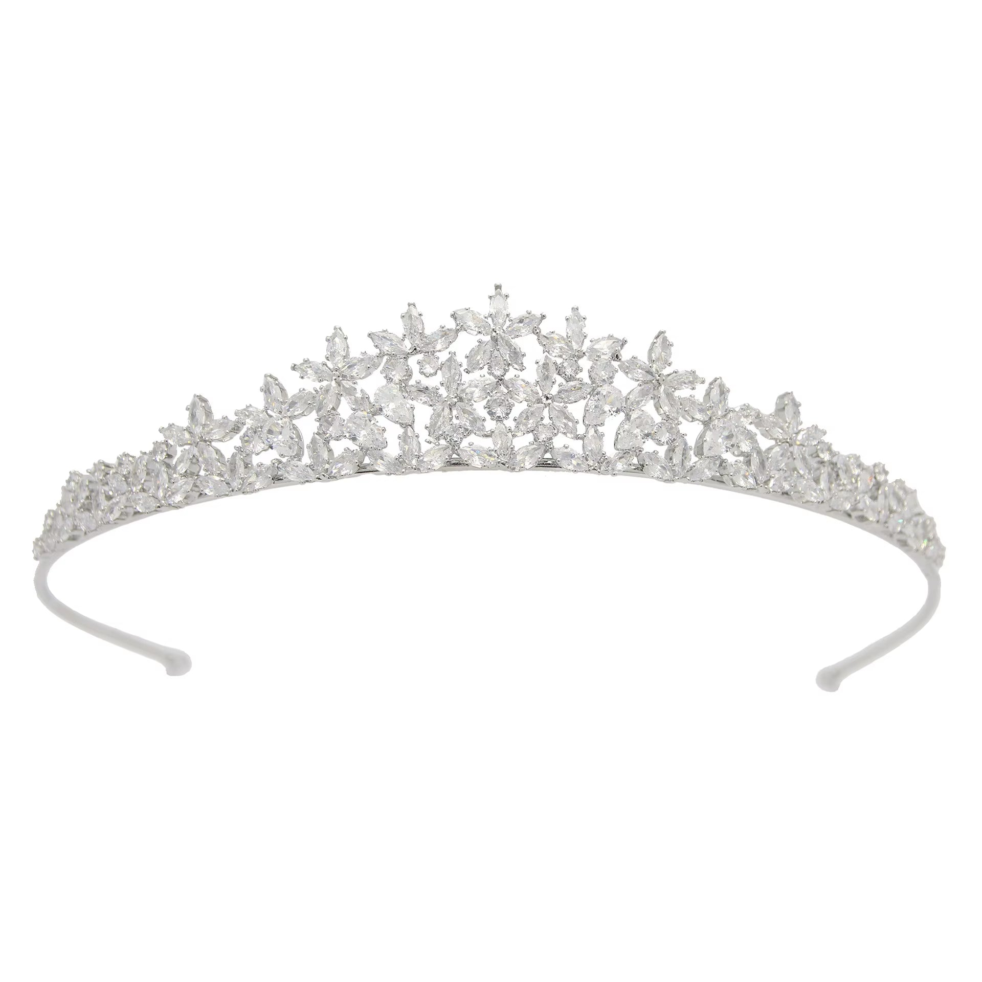 Wedding Tiara and Crown Flower Girl Prom Princess Zircon New Diamond Bridal Hair Accessory Wholesale