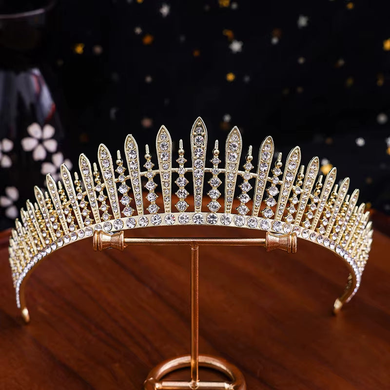 Princess Dinner Dress Curling Hair Wedding Bridal Pageant Rhinestone Crystal Tiaras Crown Molding Headpieces for Queens