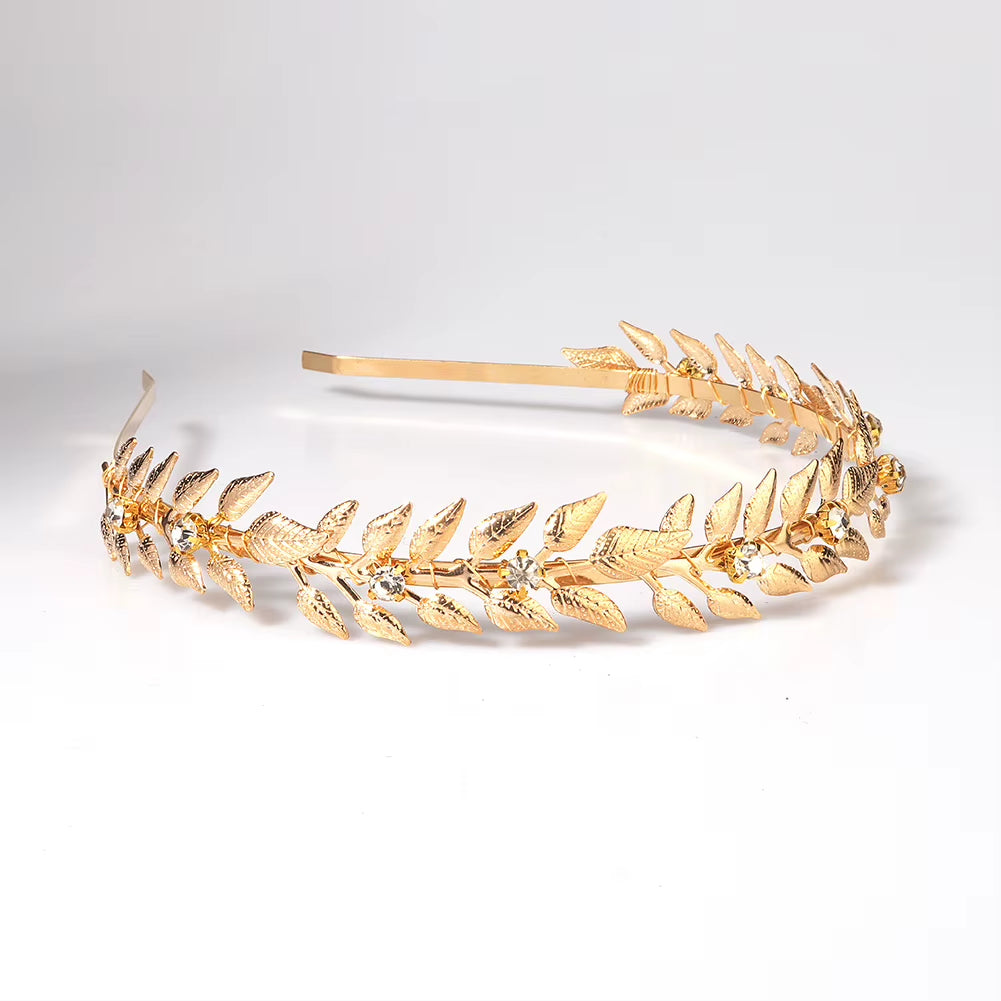 Gold Leaf Jewelry Bride Crown Greek Goddess Retro Wedding Birthday Party Headband