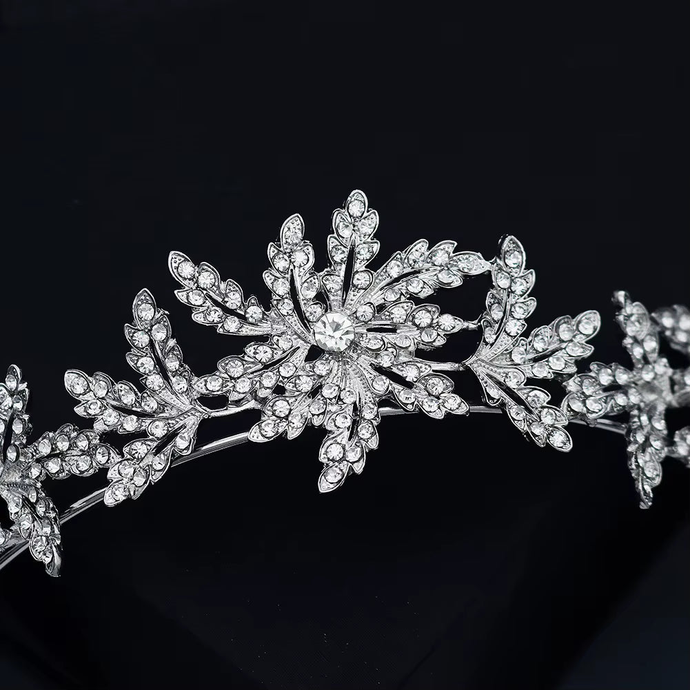 USA Queen Pageant Crown Flower Rhinestone Tiara Halloween Cosplay Designer Wedding Party Hair Accessories