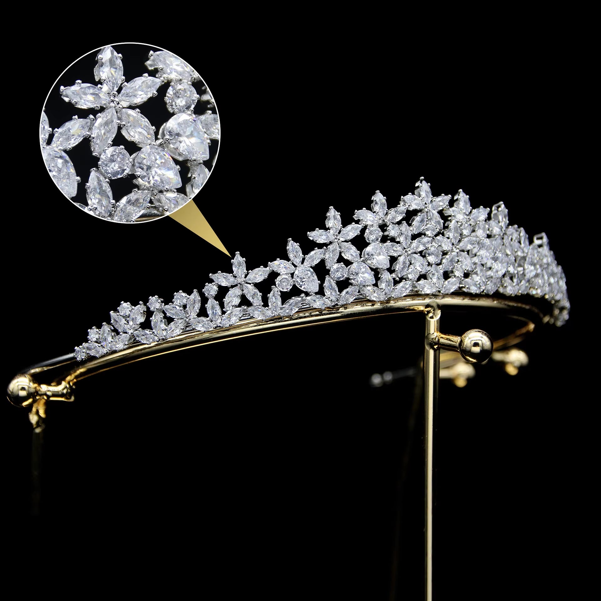 Wedding Tiara and Crown Flower Girl Prom Princess Zircon New Diamond Bridal Hair Accessory Wholesale