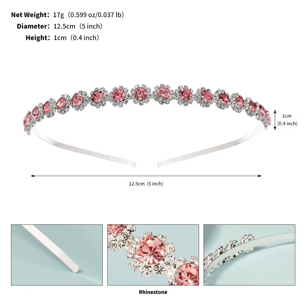 Snow Princess Rhinestone Snowflake Bride Rhinestone Hair Band for Wedding Birthday Party Hair Accessories