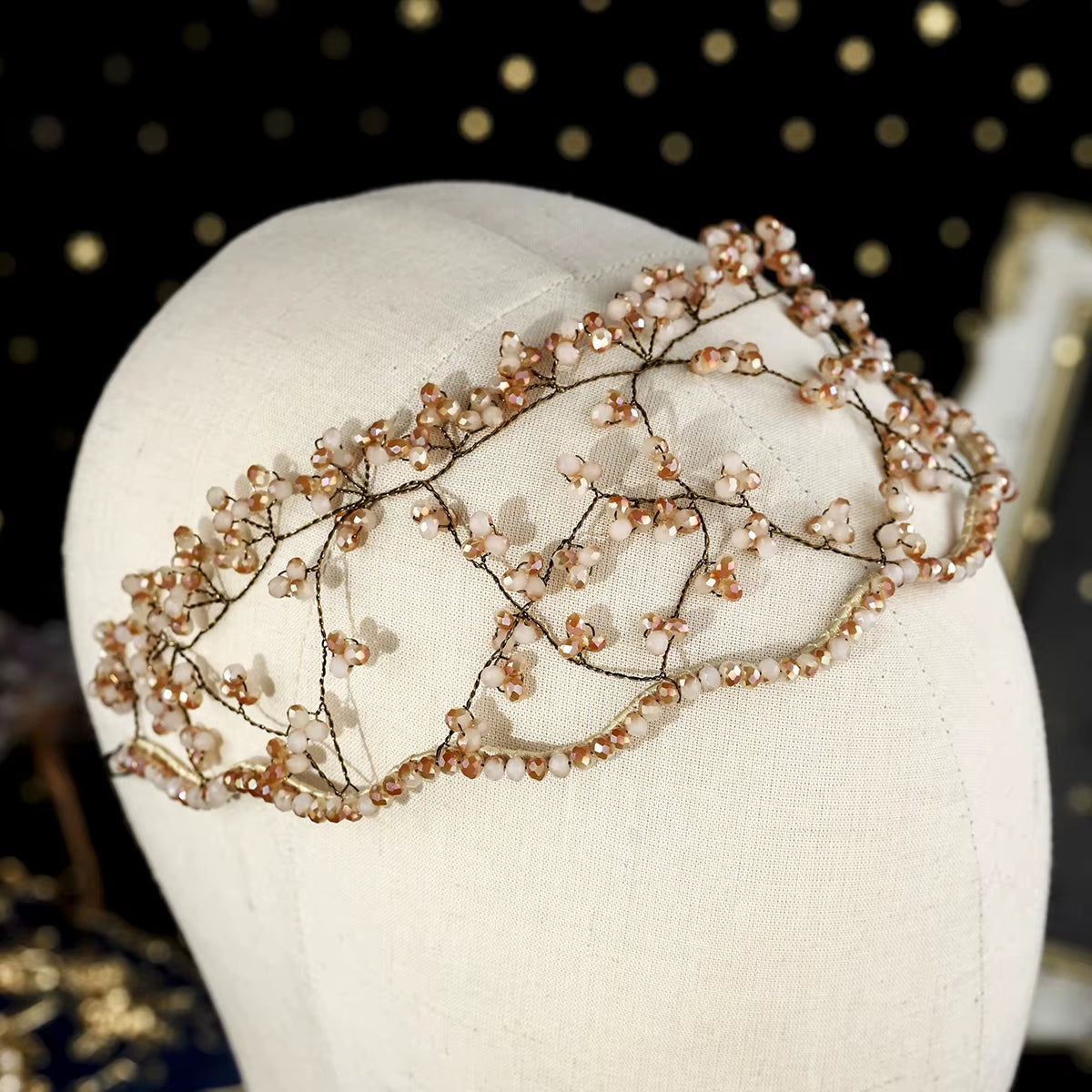 Fashion Crystal Bead Headband Handmade Fashion Girl Headband Simple Daily Accessories Multi-Color Option