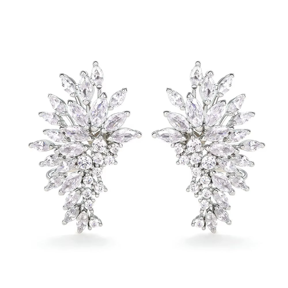 Studded with Angel Wings Zircon Women'S Earrings Korea Korean Version of Personality Design Sense of All the Earrings Sold