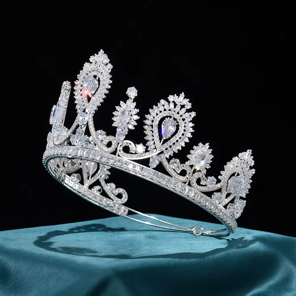 Shiny Bridal Wedding Rhinestone Women Hair Jewelry Zircon Tiara Bridal Crown Hair Accessories