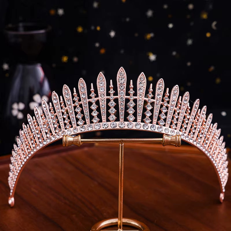 Princess Dinner Dress Curling Hair Wedding Bridal Pageant Rhinestone Crystal Tiaras Crown Molding Headpieces for Queens