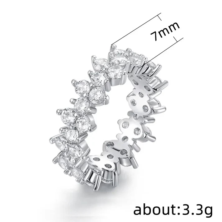 Silver Zircon Eternity Band