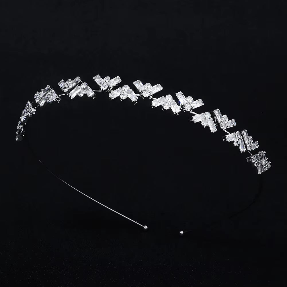 2021 Fashion Simple Women Alloy Hair Band Bridal Hair Accessories with Crystal Metal Headbands for Girls