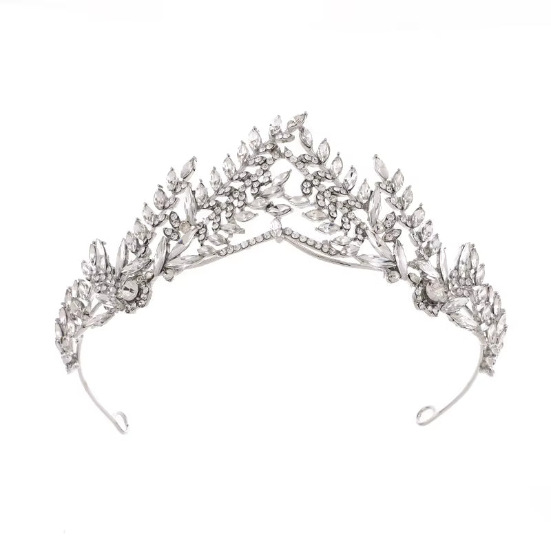 Wedding Accessories Bride Alloy Rhinestone Crystal Crown Tiaras Ladies Hair Jewelry