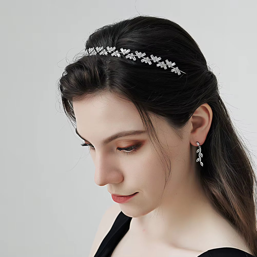 2021 Fashion Simple Women Alloy Hair Band Bridal Hair Accessories with Crystal Metal Headbands for Girls