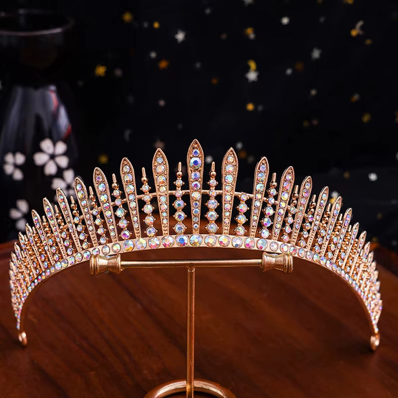 Princess Dinner Dress Curling Hair Wedding Bridal Pageant Rhinestone Crystal Tiaras Crown Molding Headpieces for Queens