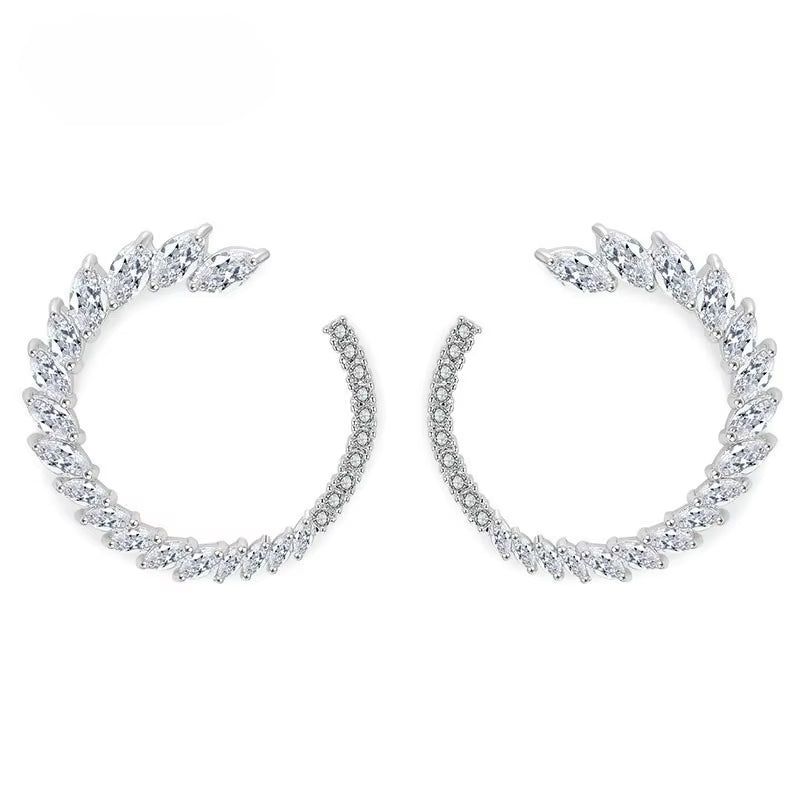 Fashion Korean Version of the Zircon Earrings Simple Personality Bridal Earrings