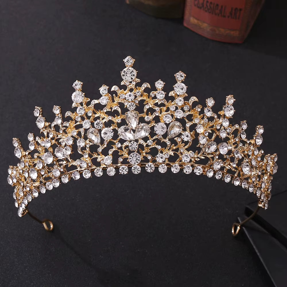 Bridal Headdress Baroque Rhinestone Crown Wedding Adult Birthday Princess Crown Hair Accessories