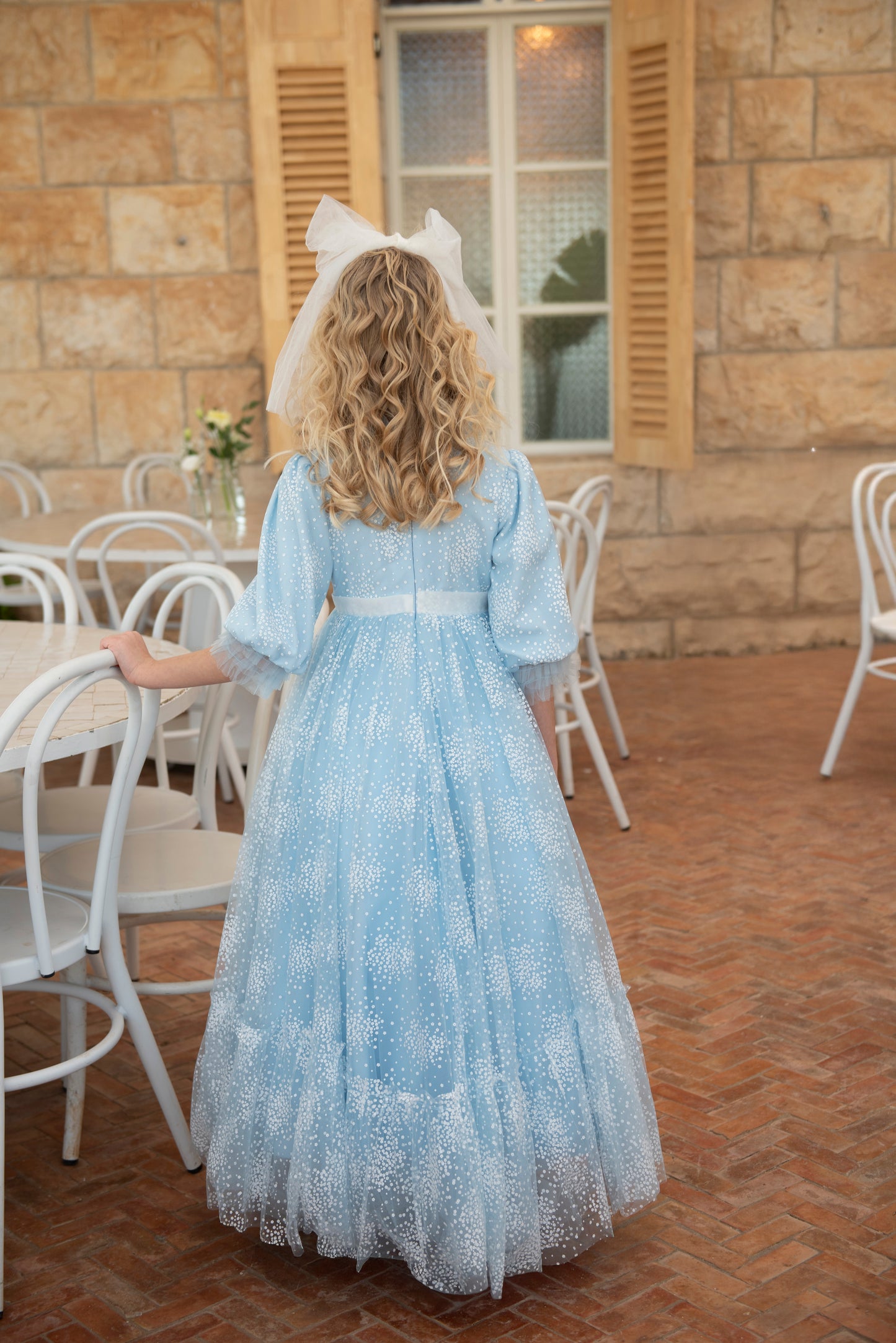 Mini Light Blue White Floral Gown