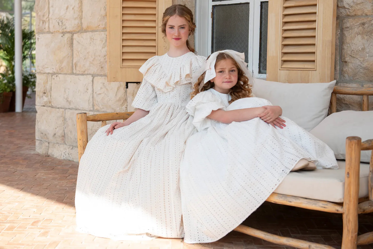 Beige Lined Ruffle Gown