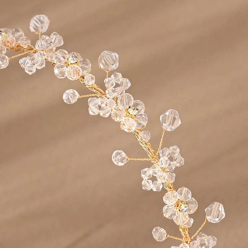 Luxury Handmade Simple Alloy Crystal Rhinestones Wedding Party Bridal Hairbands