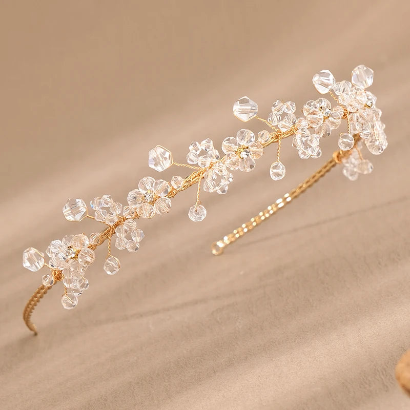 Luxury Handmade Simple Alloy Crystal Rhinestones Wedding Party Bridal Hairbands