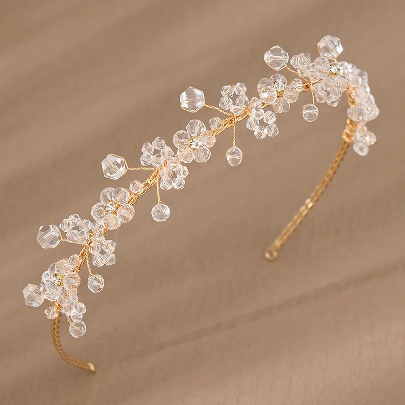 Luxury Handmade Simple Alloy Crystal Rhinestones Wedding Party Bridal Hairbands