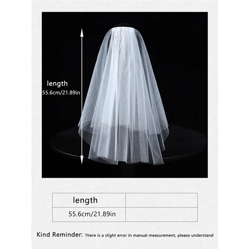 Simple Double Layers Bride Veil with Hair Comb Medium length