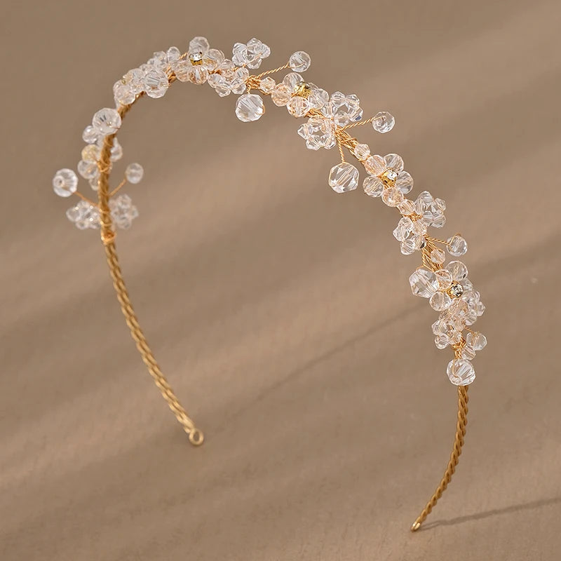 Luxury Handmade Simple Alloy Crystal Rhinestones Wedding Party Bridal Hairbands