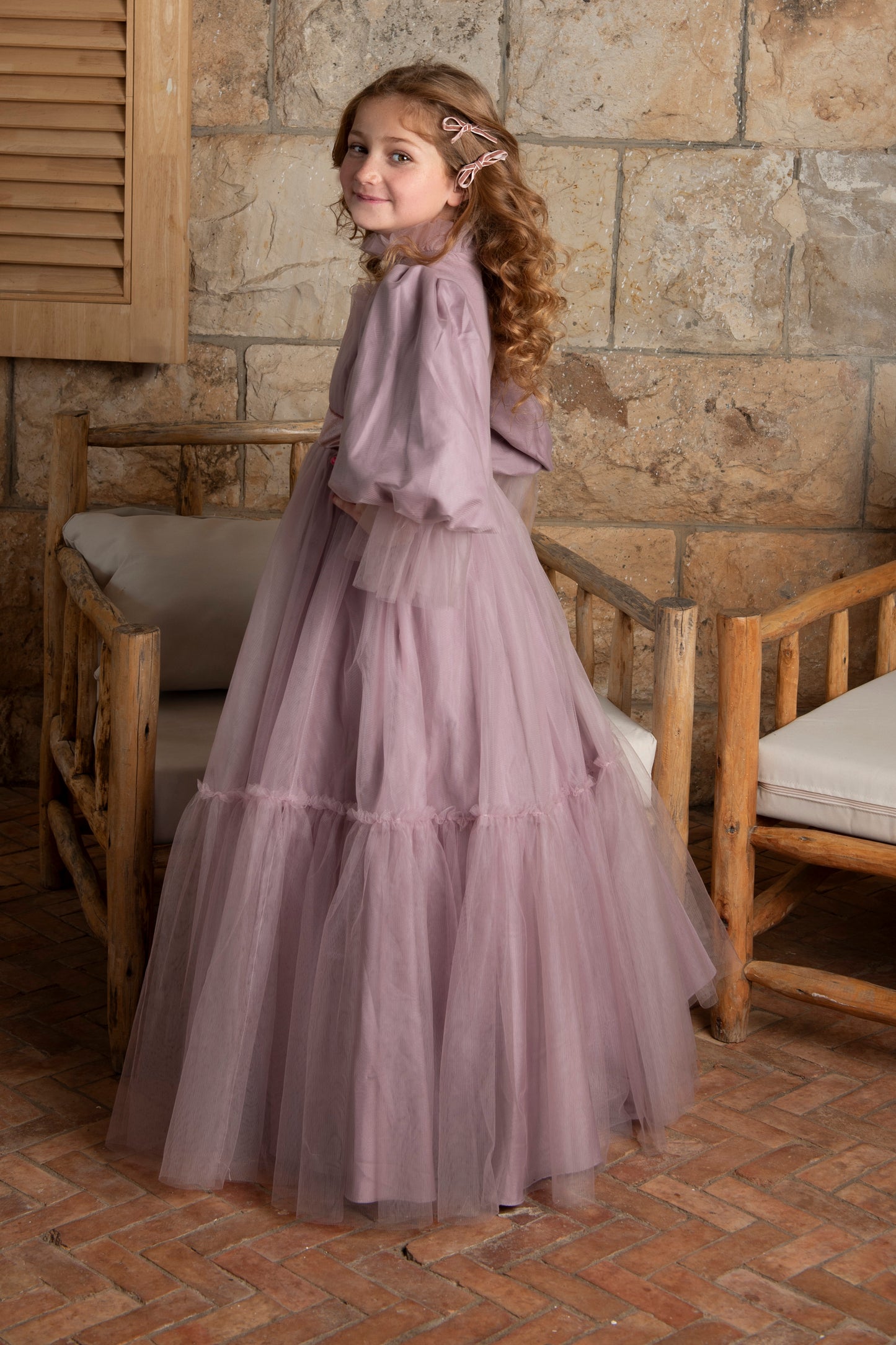 Mauve Ruffled Top Gown