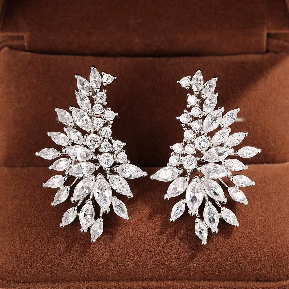 Studded with Angel Wings Zircon Women'S Earrings Korea Korean Version of Personality Design Sense of All the Earrings Sold