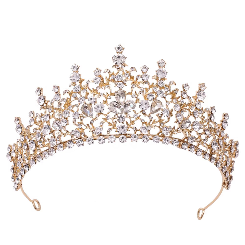 Bridal Headdress Baroque Rhinestone Crown Wedding Adult Birthday Princess Crown Hair Accessories