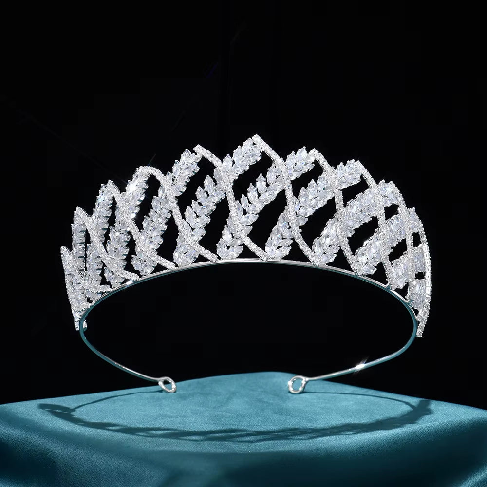 Shiny Bridal Wedding Rhinestone Women Hair Jewelry Zircon Tiara Bridal Crown Hair Accessories