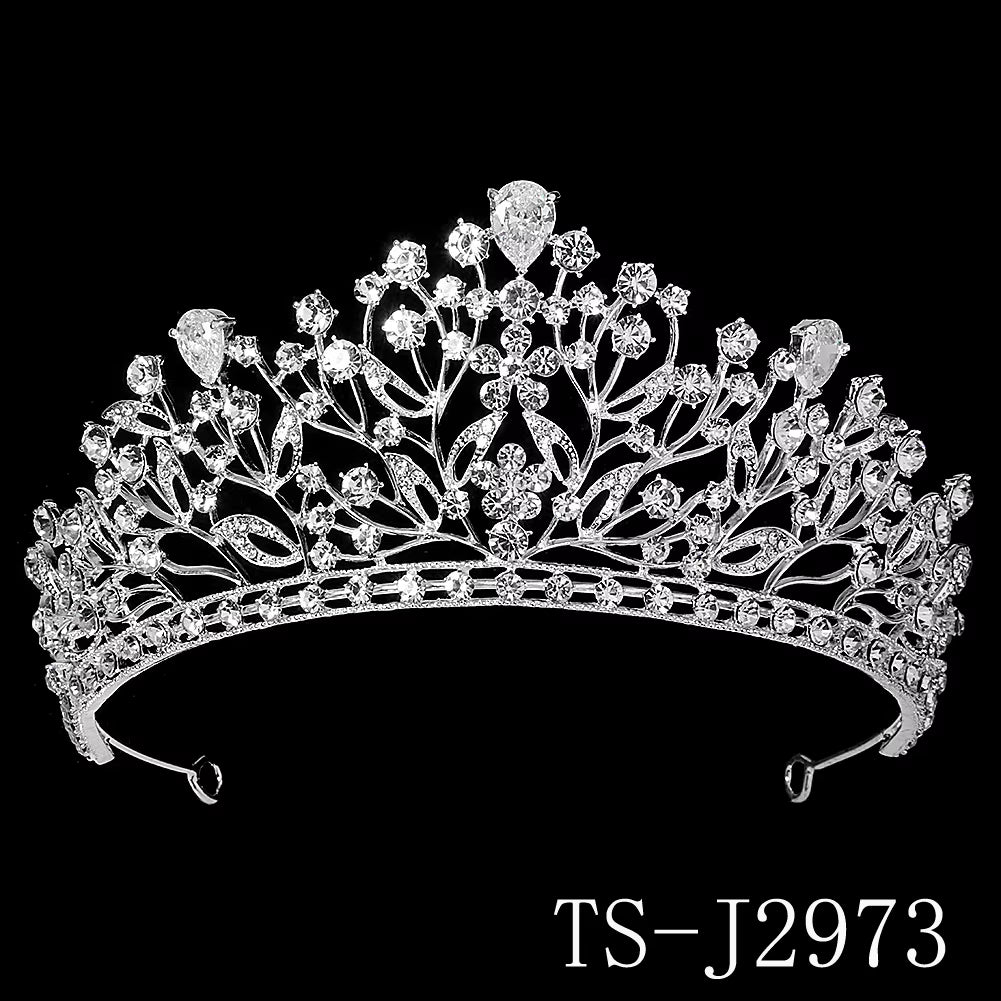 Silver Big Rhinestone Party Wedding Hair Jewelry Accessories Birthday Tiaras Crown Women Coronet