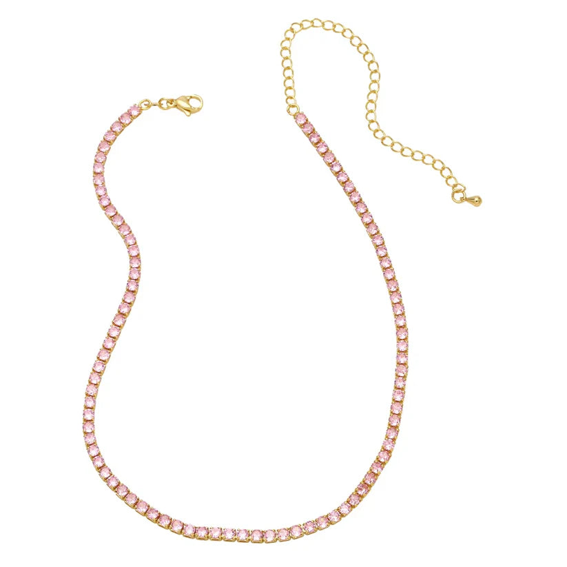 Colored Zircon Tennis Necklace - Hip-Hop Style Ins-Inspired Diamond Chain