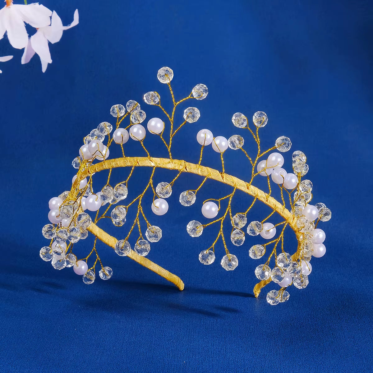 Wholesale Handmade Bead Pearl Girls Hairband Crystal Hairhoop Wedding Bridal Hair Headpieces Fine Jewelry